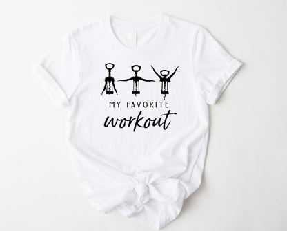 Wholesale My Favorite Workout Graphic Tee - Grey