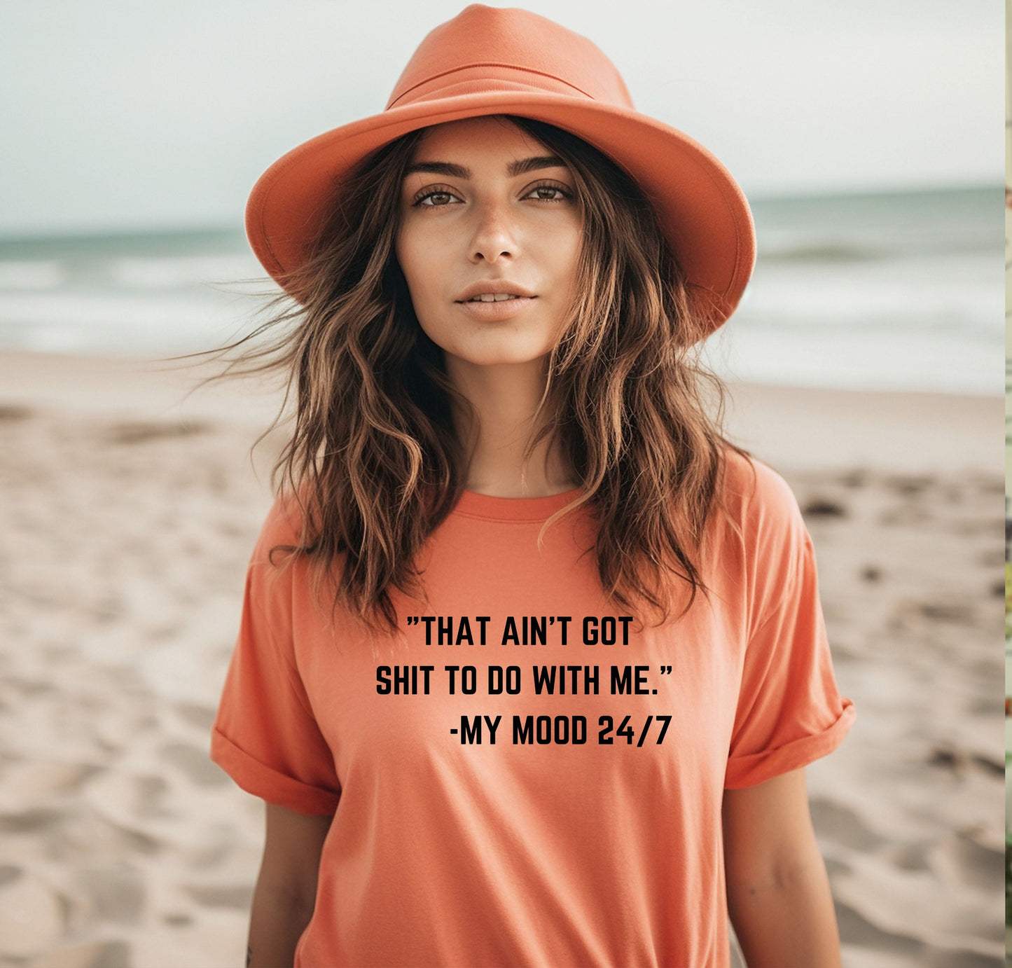 Wholesale My Mood Graphic Tee - Coral