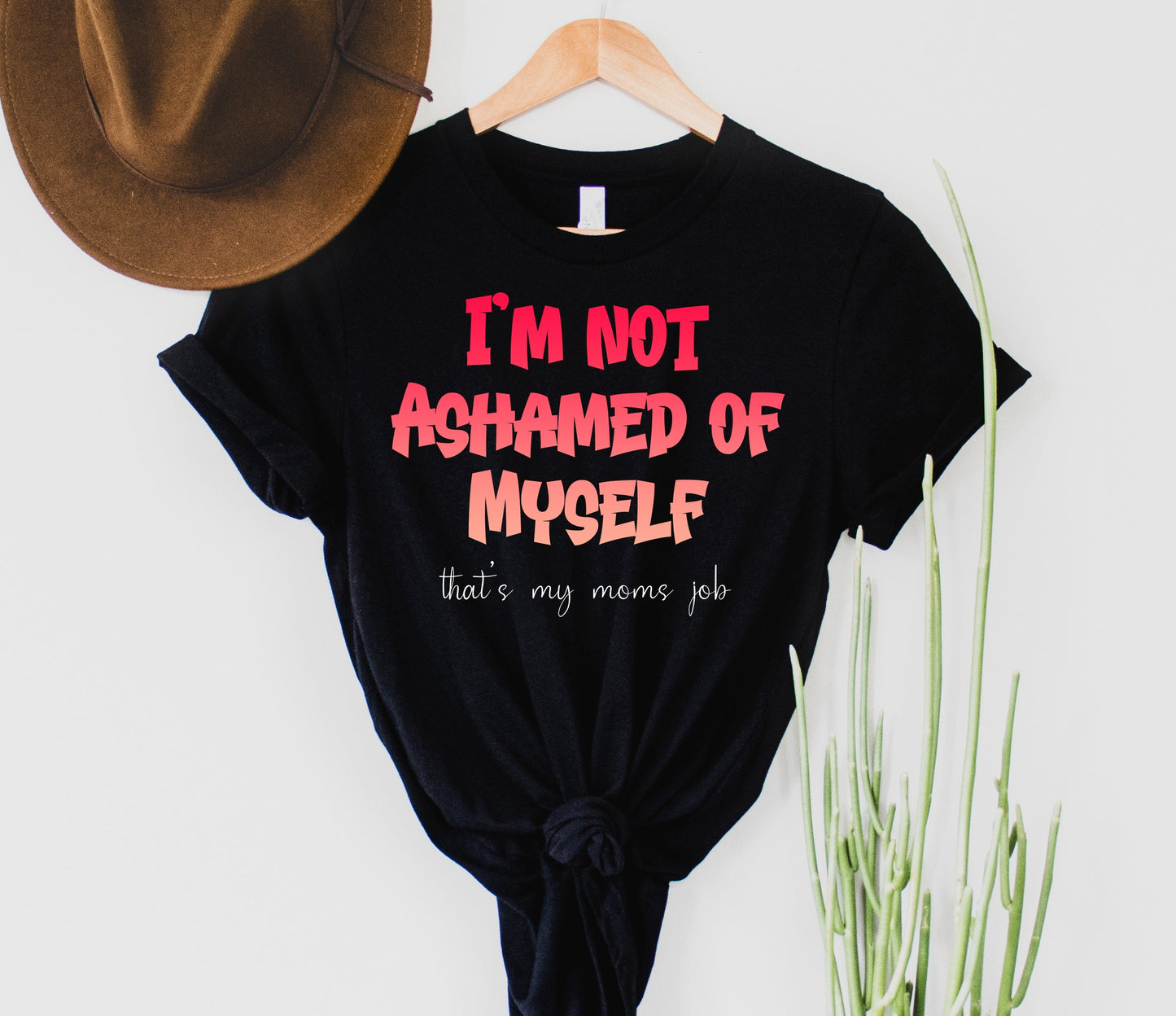 Wholesale Moms Ashamed Graphic Tee - Black