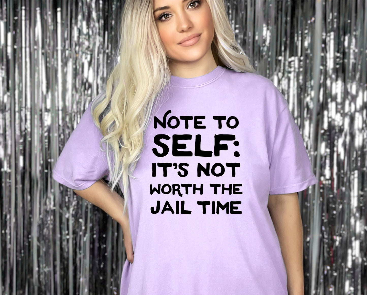 Wholesale Note to Self Jail Time Graphic Tee - Yellow