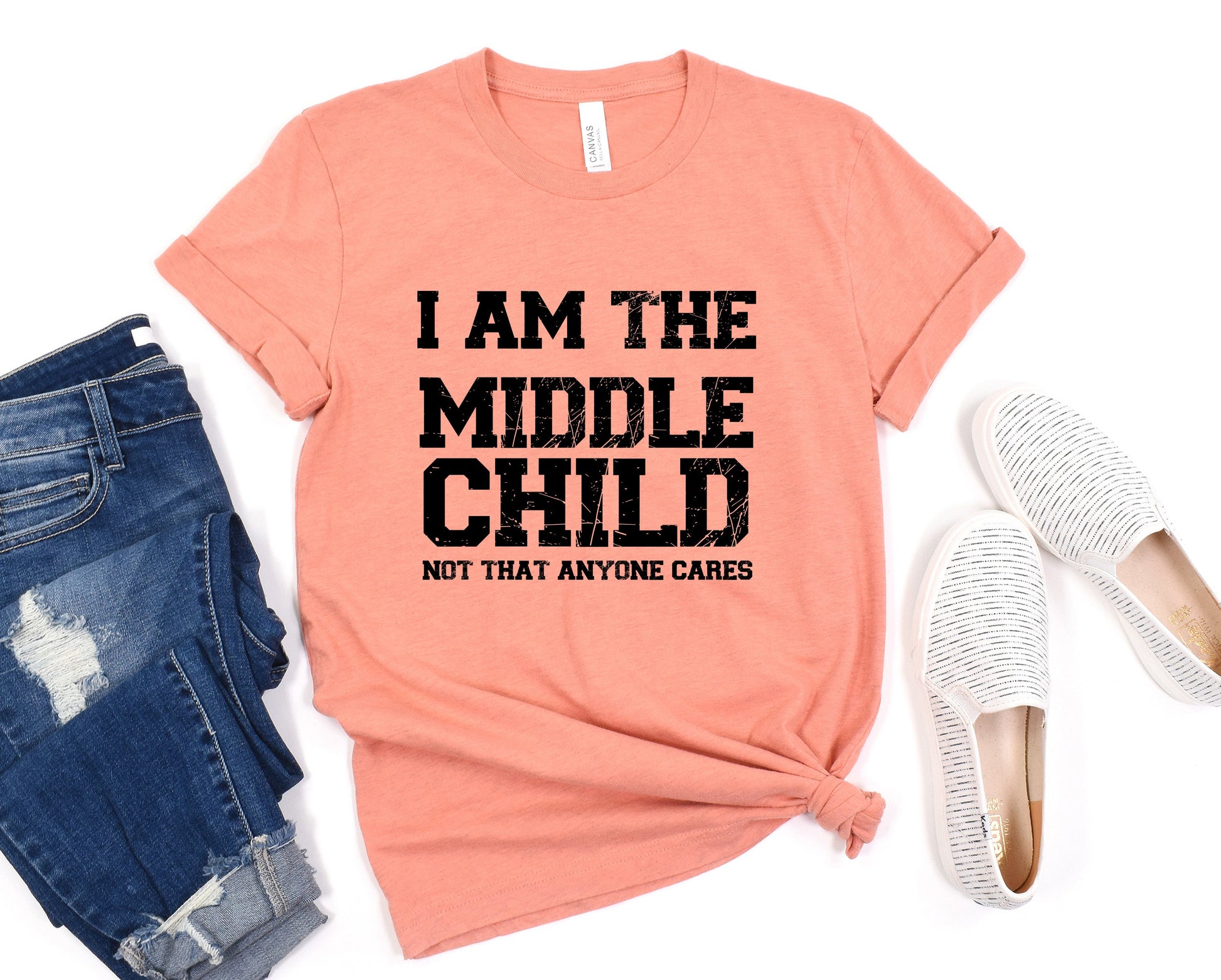 Wholesale Not That Anyone Cares Graphic Tee - Heathered Prism Sunset