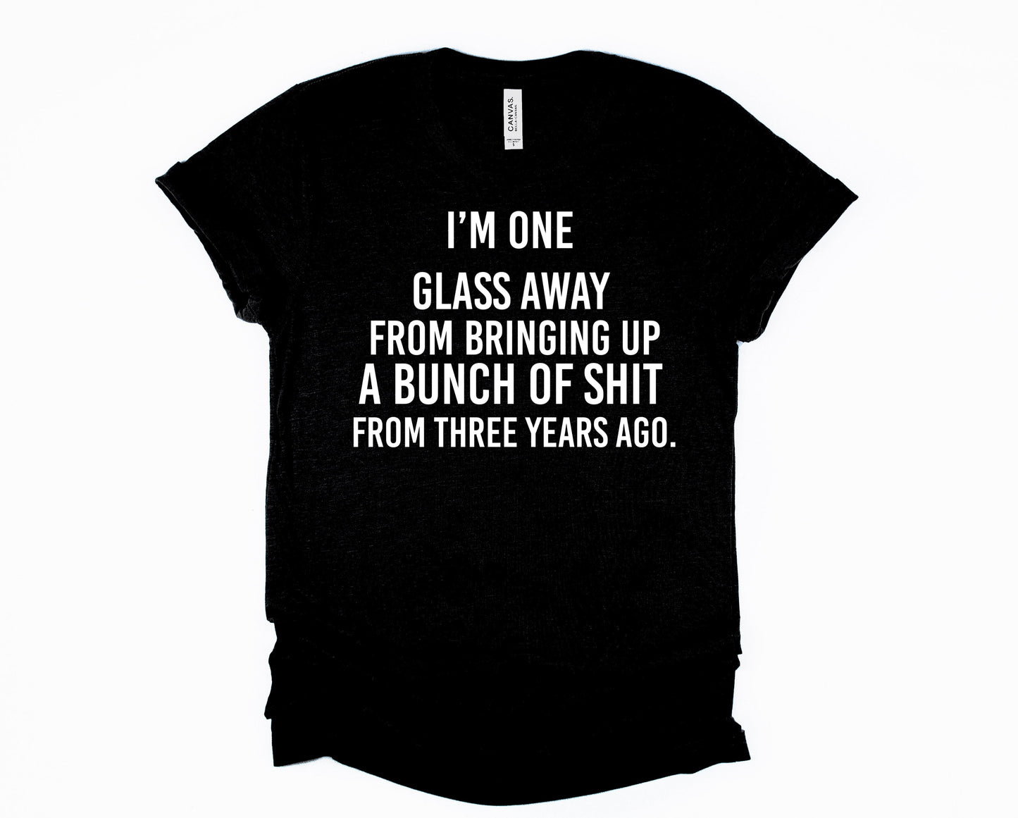 Wholesale One Glass Away Graphic Tee - Grey Tee
