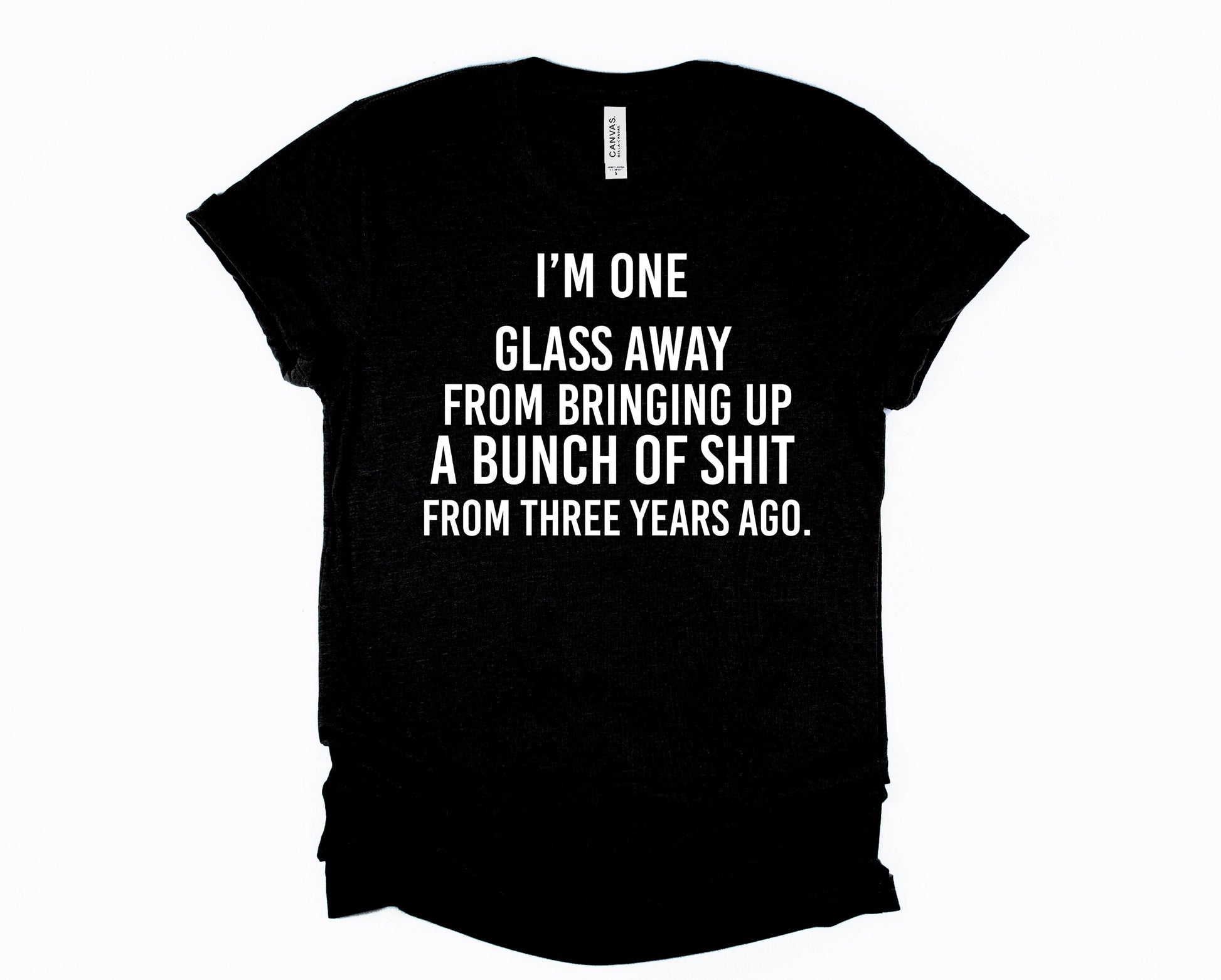 Wholesale One Glass Away Graphic Tee - Grey Tee