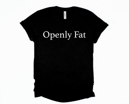 Wholesale Openly Fat Graphic Tee - Black Vneck