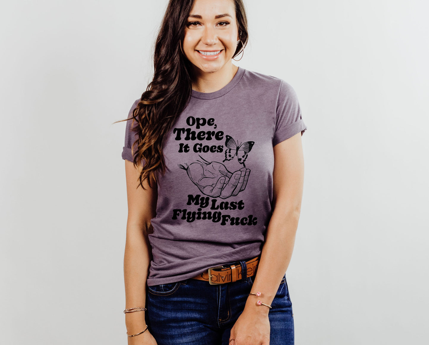 Wholesale Ope There it Goes Graphic Tee - Purple