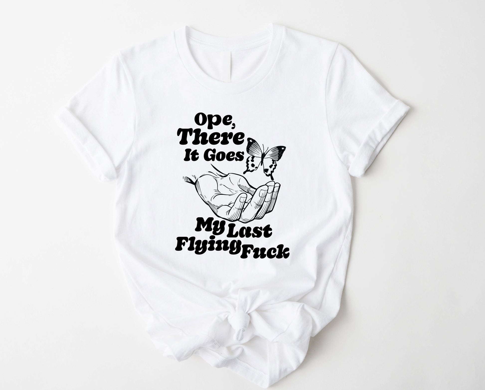 Wholesale Ope There it Goes Graphic Tee - White