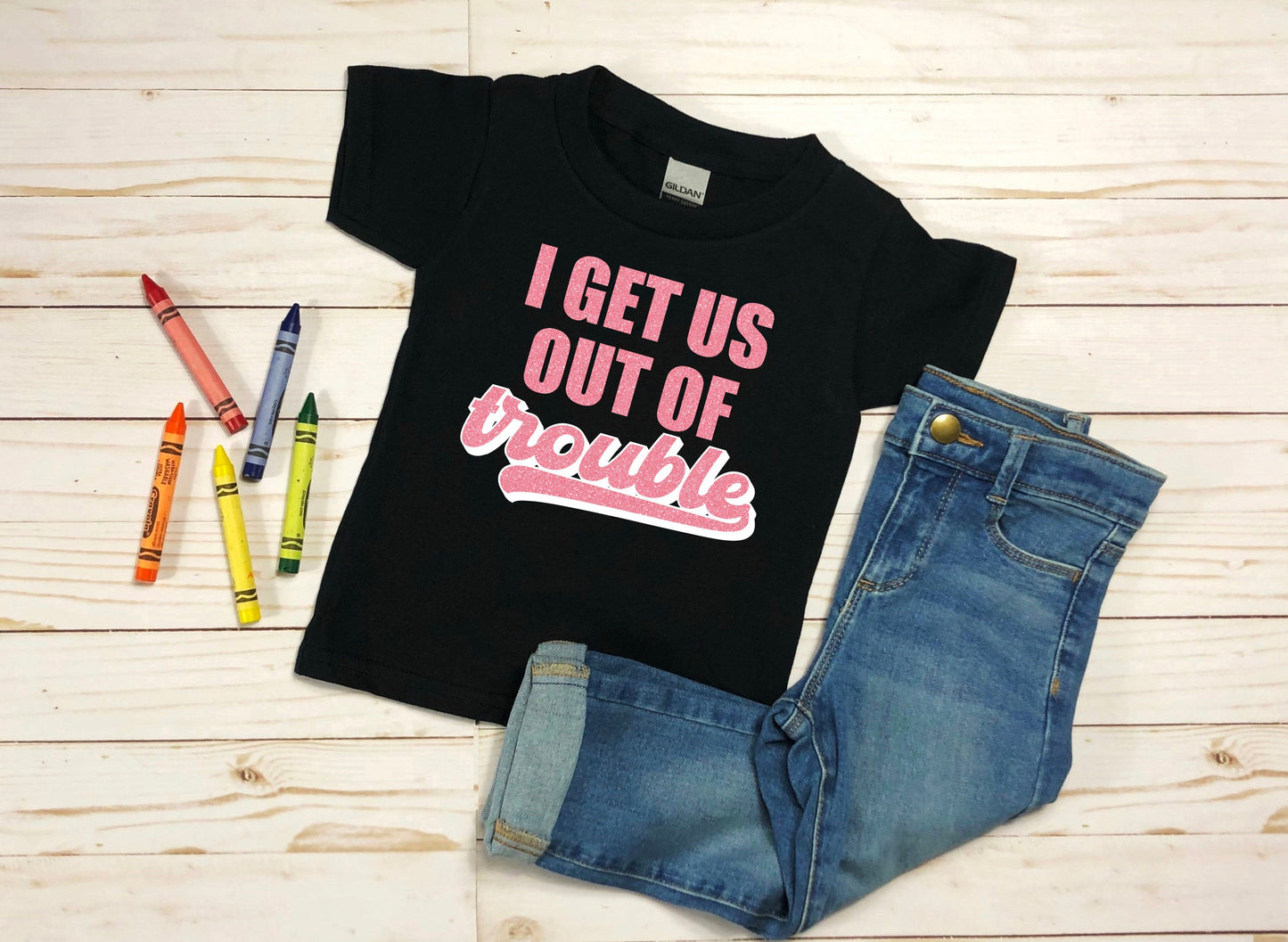 Wholesale Out of Trouble KIDS Graphic Tee - White