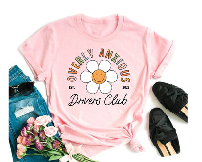 Wholesale Overly Anxious Graphic Tee - Pink