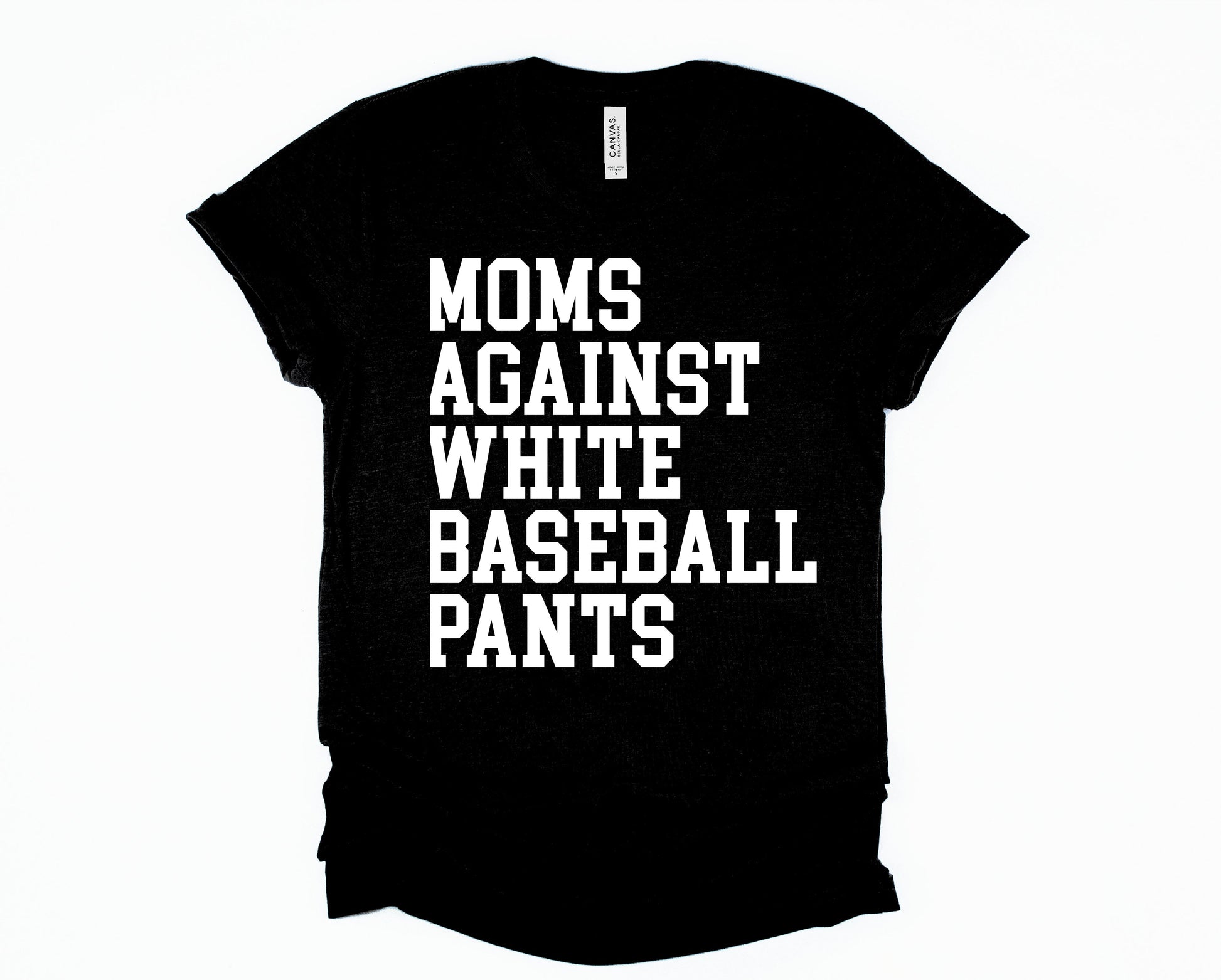 Wholesale Moms Against White Baseball Pants Graphic Tee - Black