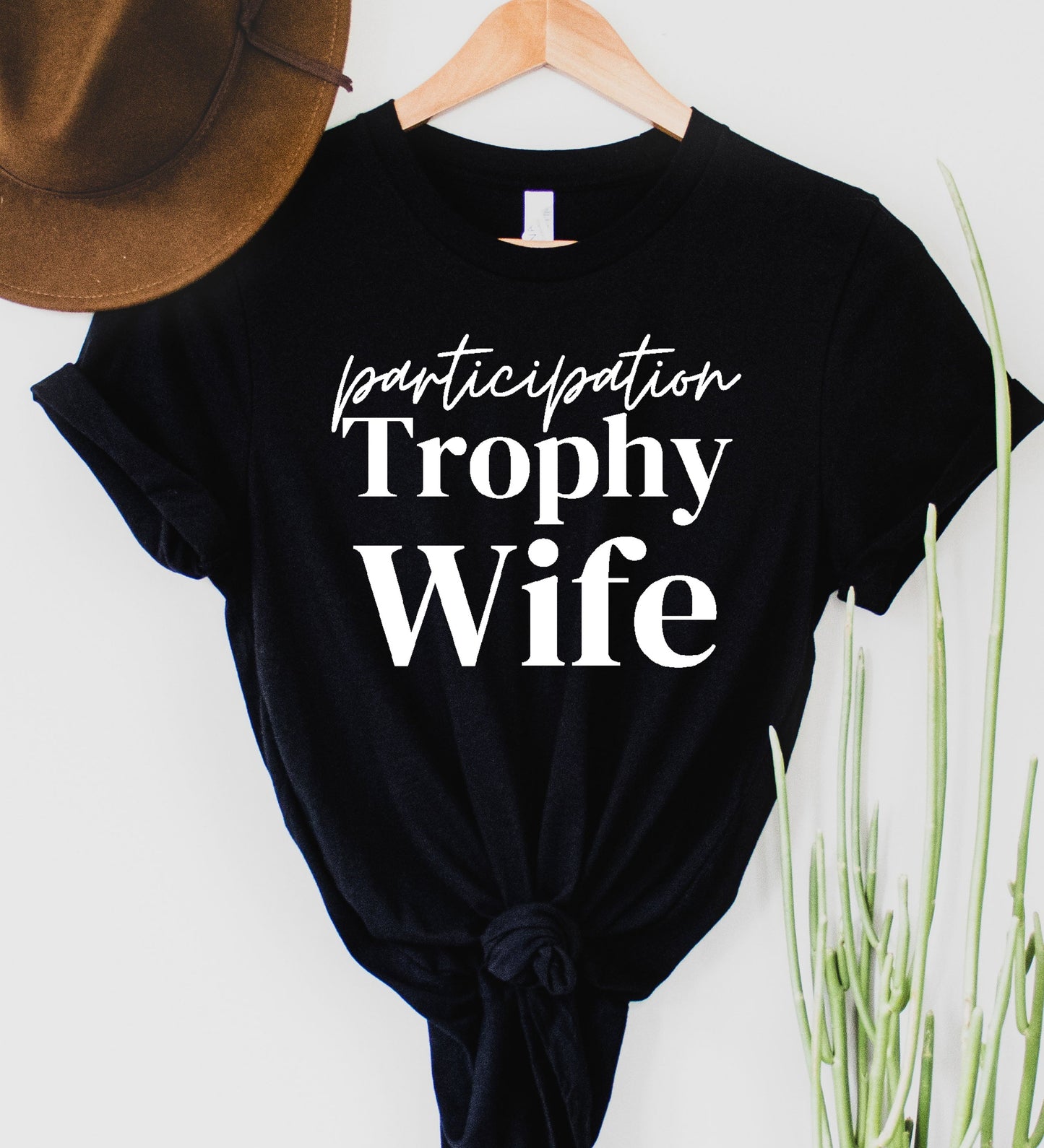 Wholesale Participation Trophy Wife Graphic Tee - Black