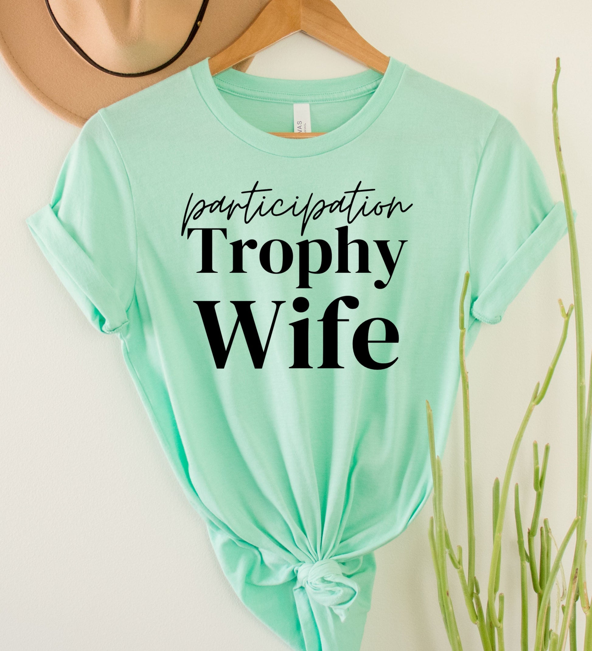 Wholesale Participation Trophy Wife Graphic Tee - Heather Grey
