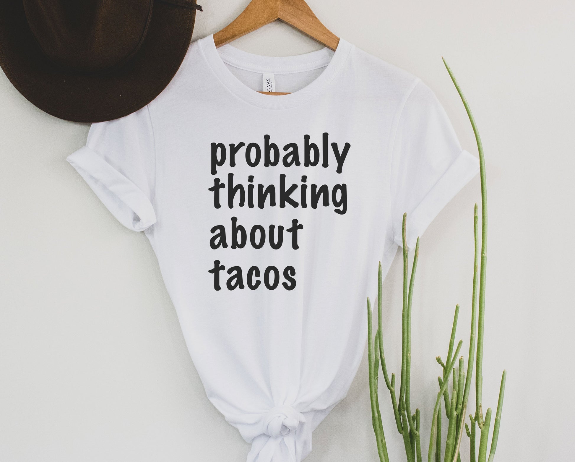 Wholesale Probably Thinking About Tacos Graphic Tee - White