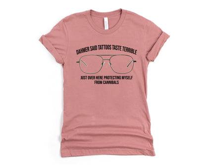 Wholesale Protecting myself From Cannibals Graphic Tee - Mauve