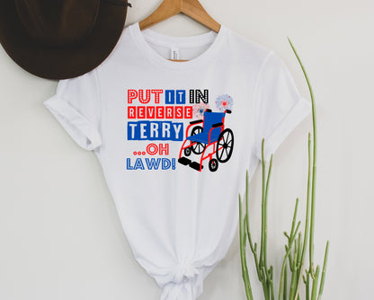 Wholesale Put it in Reverse Terry Graphic Tee - White