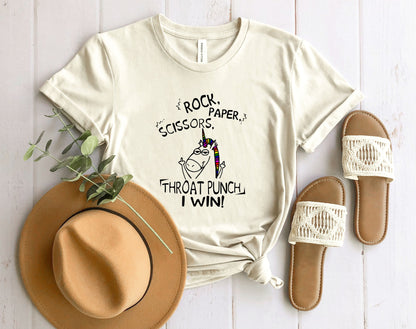 Wholesale Rock Paper Scissors Graphic Tee - Heather Grey