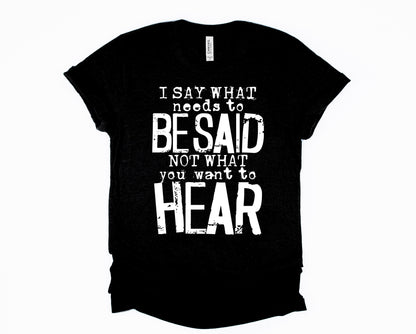 Wholesale I Say What Needs to Be Said Graphic Tee - Maroon Tee
