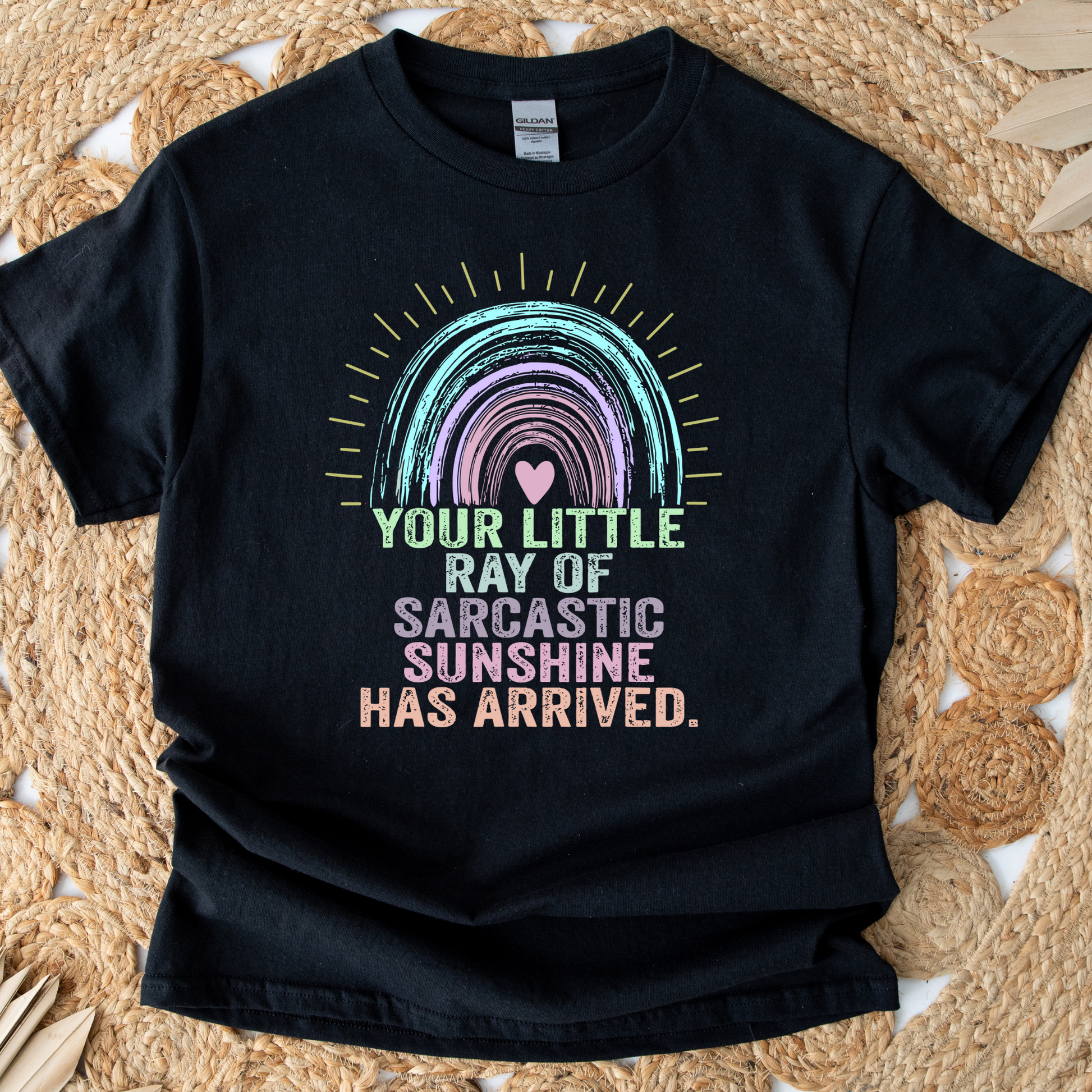 Wholesale Sarcastic Sunshine Graphic Tee - Black Tee
