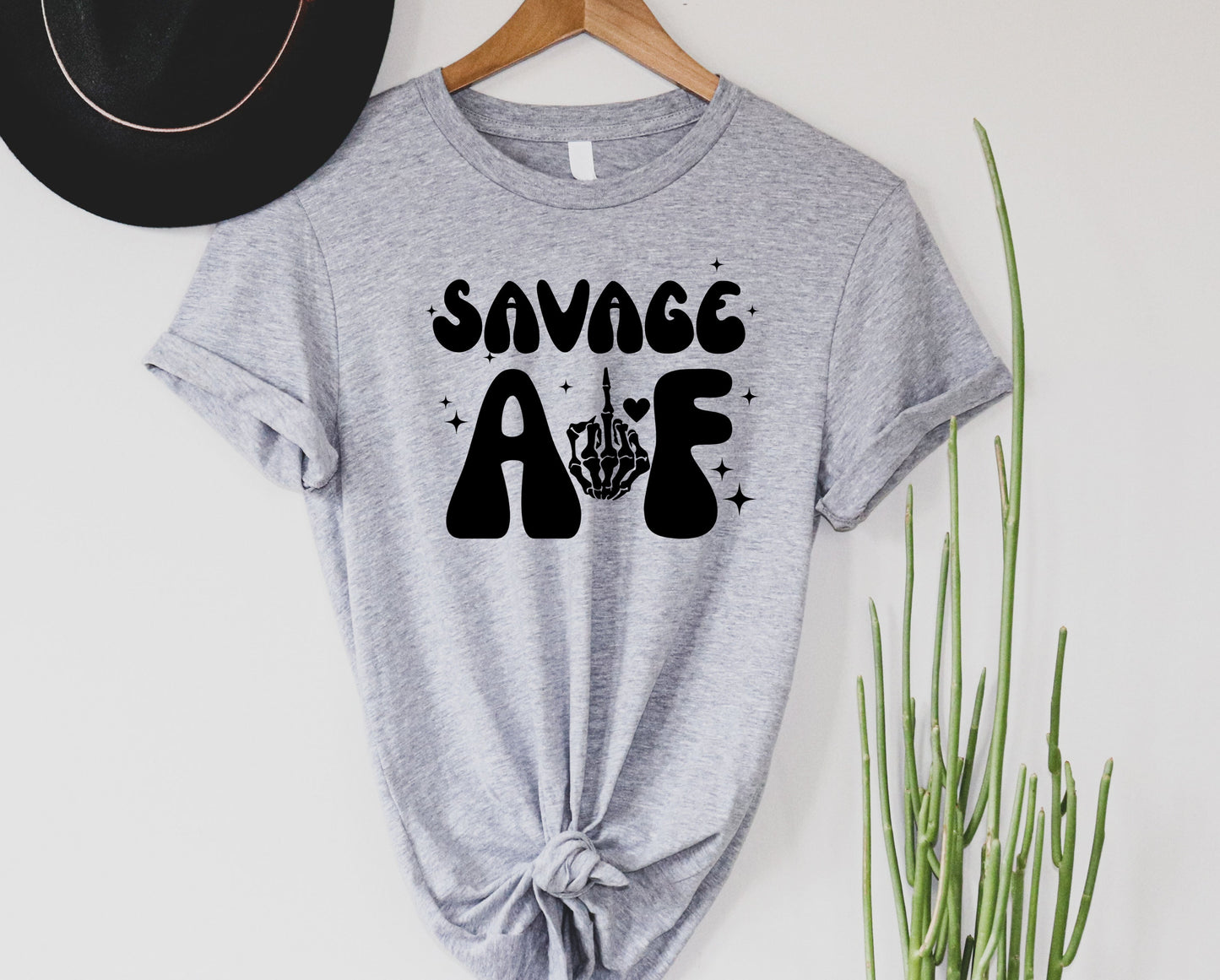 Wholesale Savage AF Graphic Tee - Grey