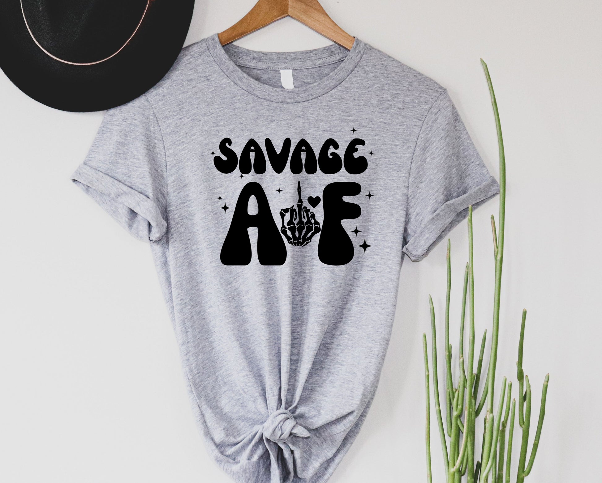 Wholesale Savage AF Graphic Tee - Grey