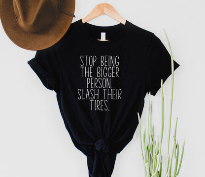 Wholesale Slash Their Tires Graphic Tee - White