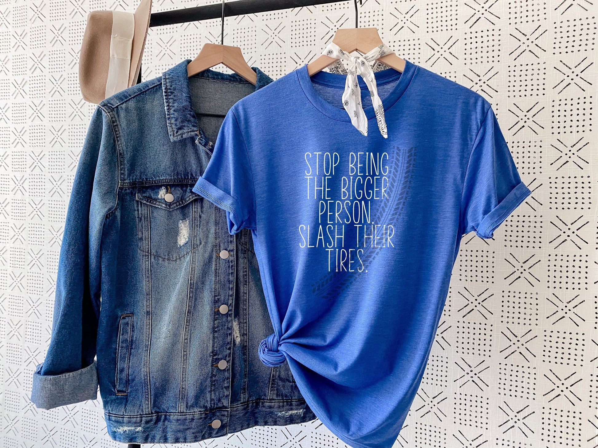 Wholesale Slash Their Tires Graphic Tee - Blue
