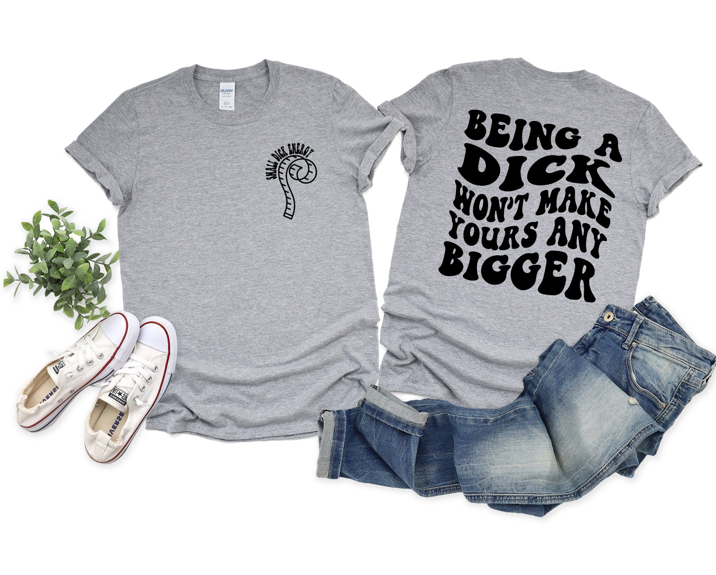 Wholesale Small Dick Energy Graphic Tee - Grey