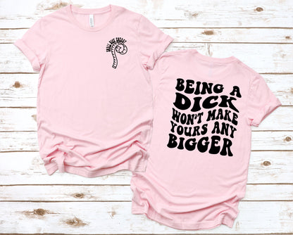 Wholesale Small Dick Energy Graphic Tee - Pink