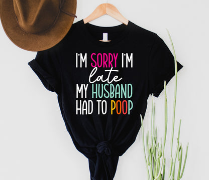 Wholesale Late, Husbands fault Graphic Tee - Black