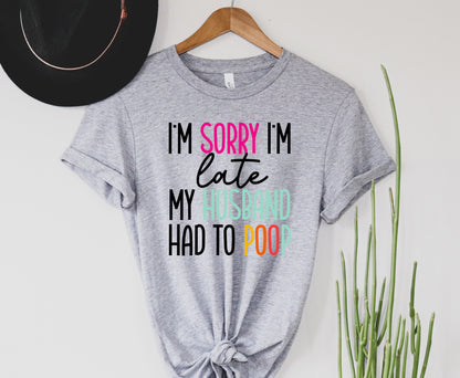 Wholesale Late, Husbands fault Graphic Tee - Blue