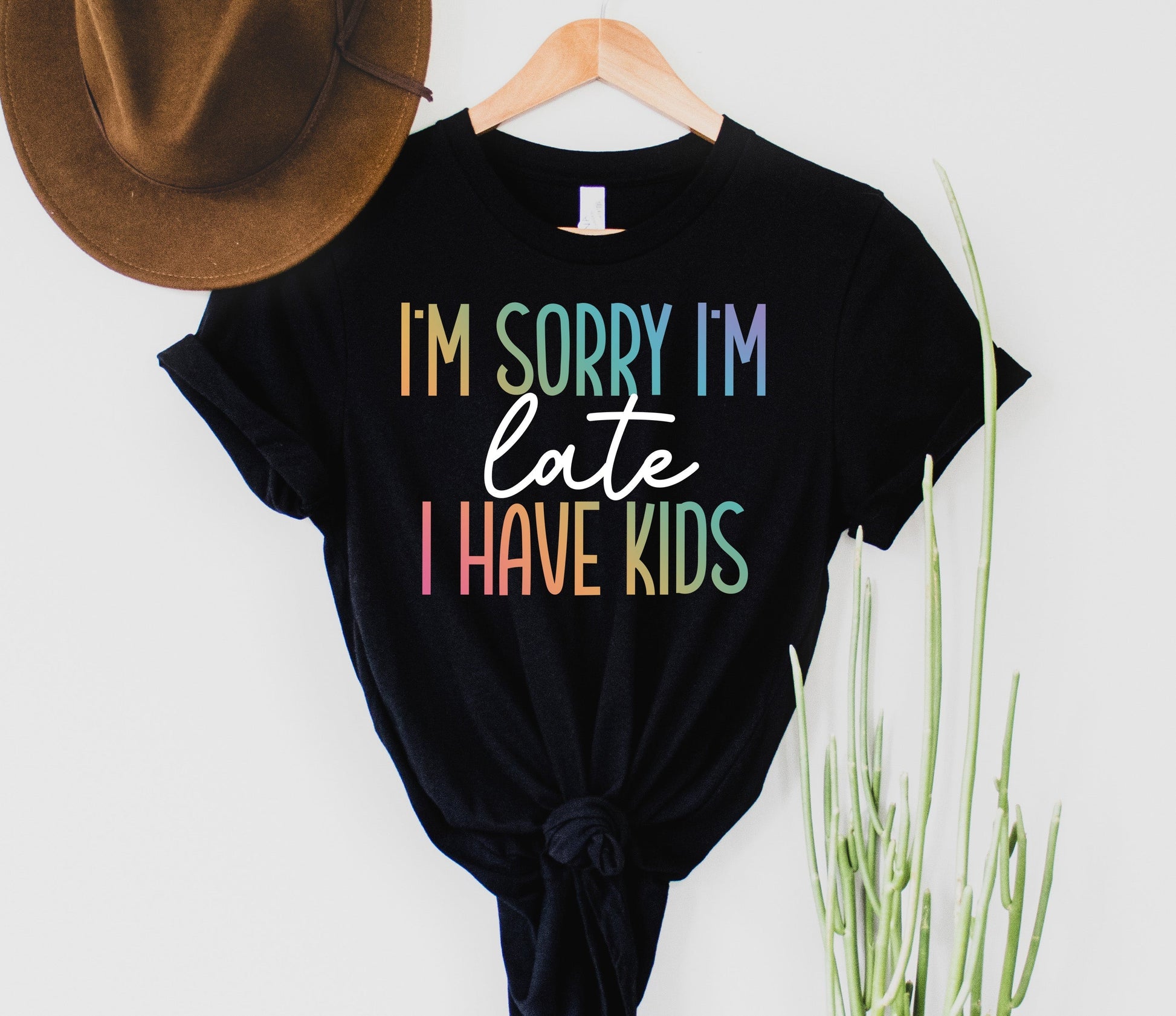 Wholesale Late, kids fault Graphic Tee - Black