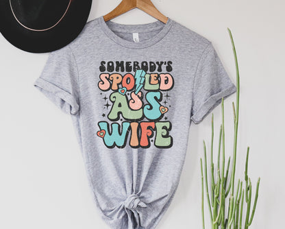 Wholesale Spoiled Wife Graphic Tee - Grey Tee