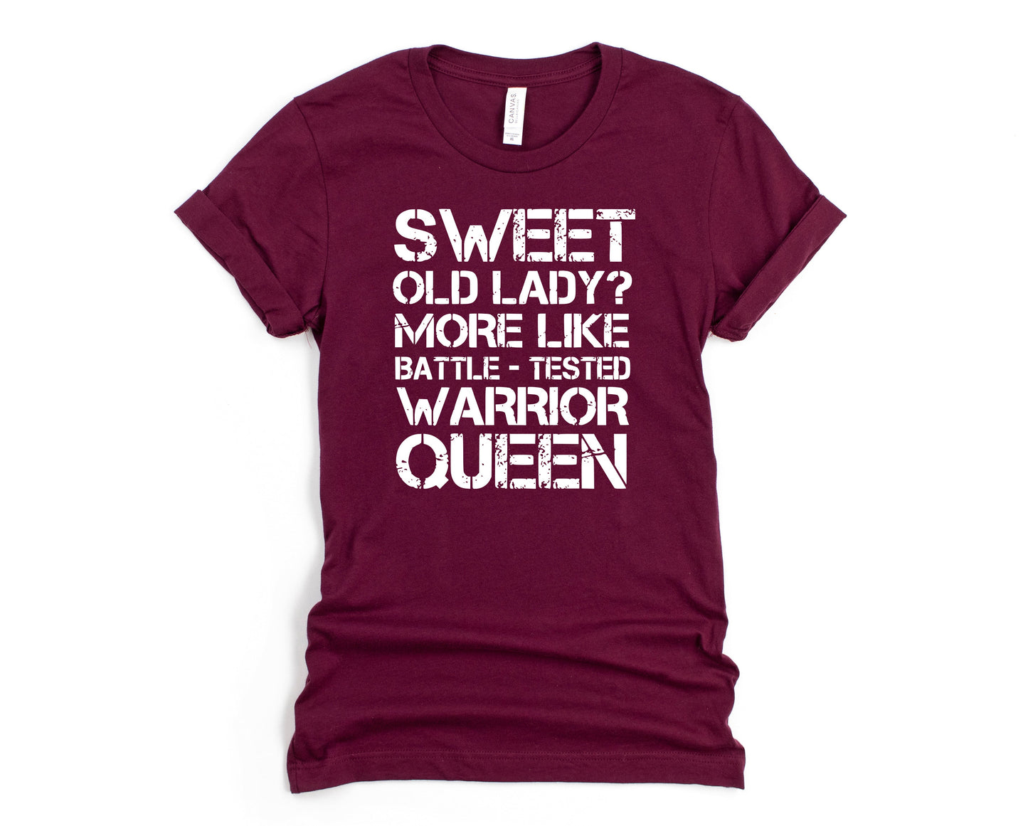 Wholesale Sweet Old Lady Graphic Tee - Maroon
