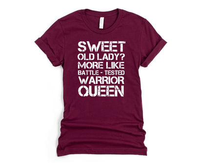 Wholesale Sweet Old Lady Graphic Tee - Maroon