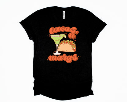 Wholesale Tacos N Margs Graphic Tee - Gold