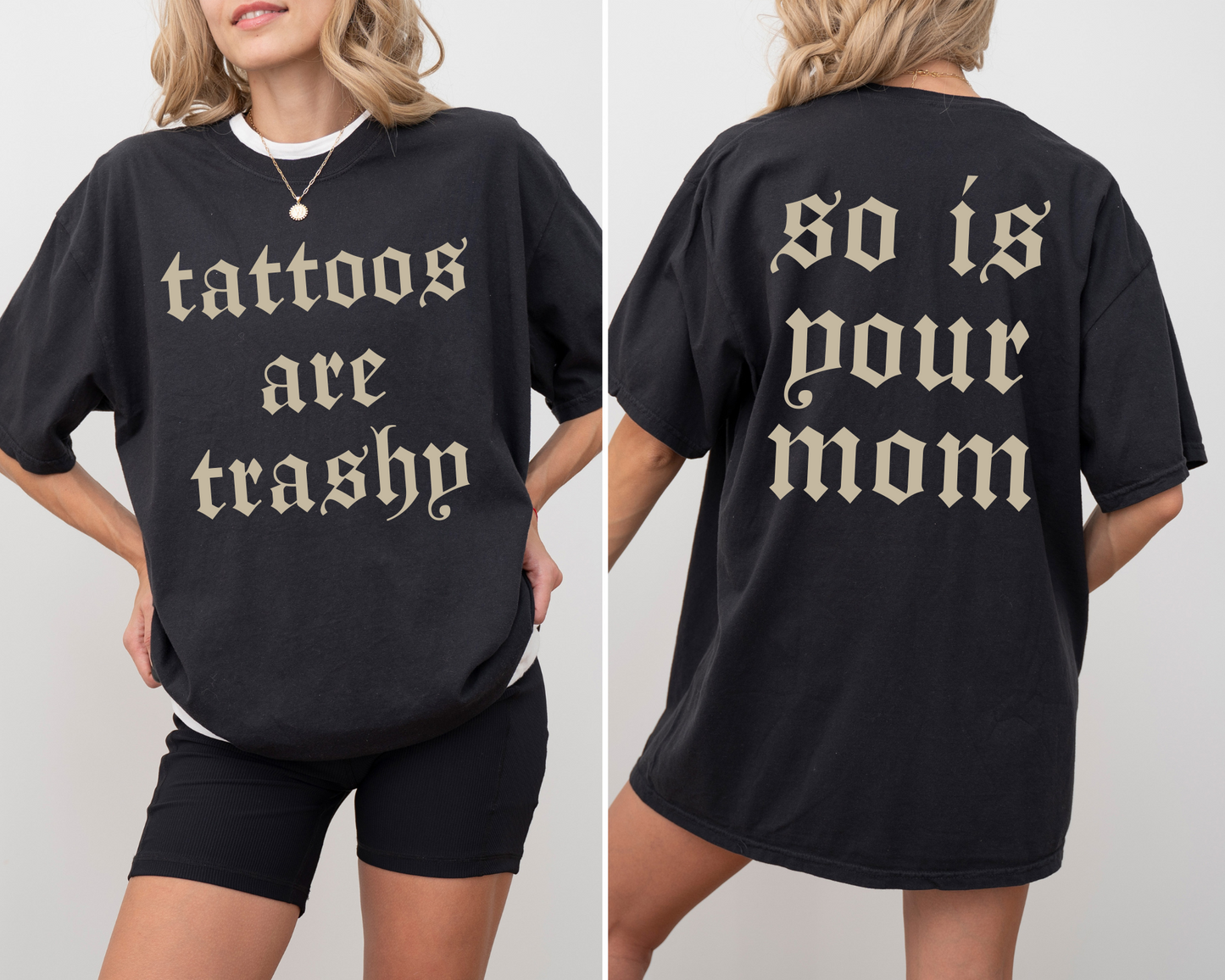 Wholesale Tattoos are trashy Graphic Tee - CC Black Tee