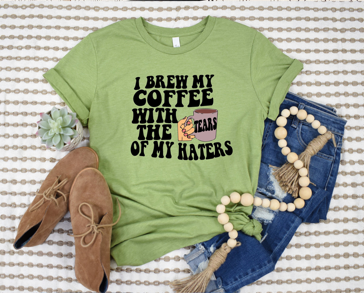 Wholesale Tears of My Haters Graphic Tee - Tan