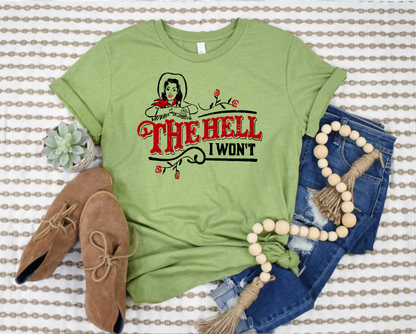 Wholesale The Hell I won't Graphic Tee - Grey