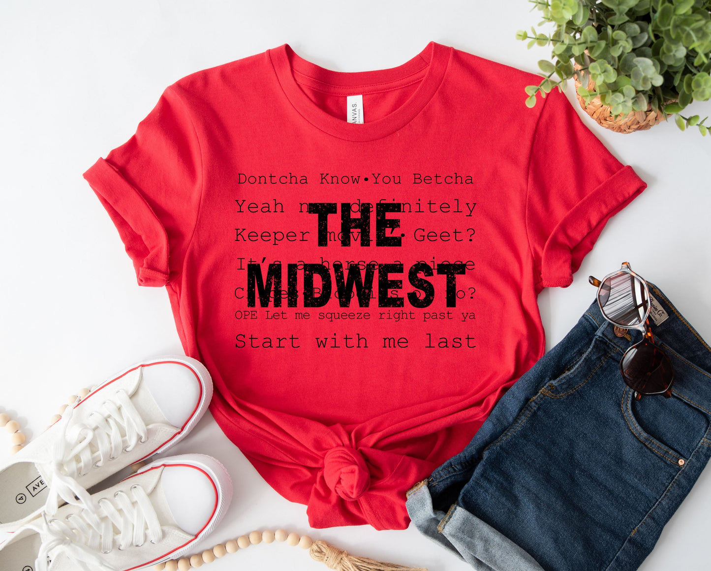Wholesale The Midwest Graphic Tee - Red