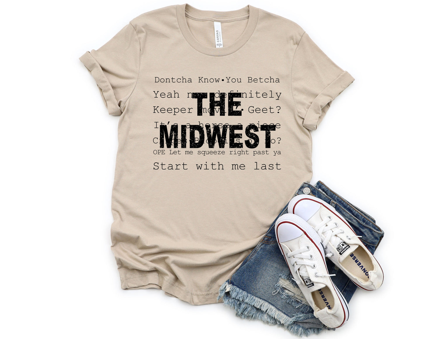 Wholesale The Midwest Graphic Tee - Tan