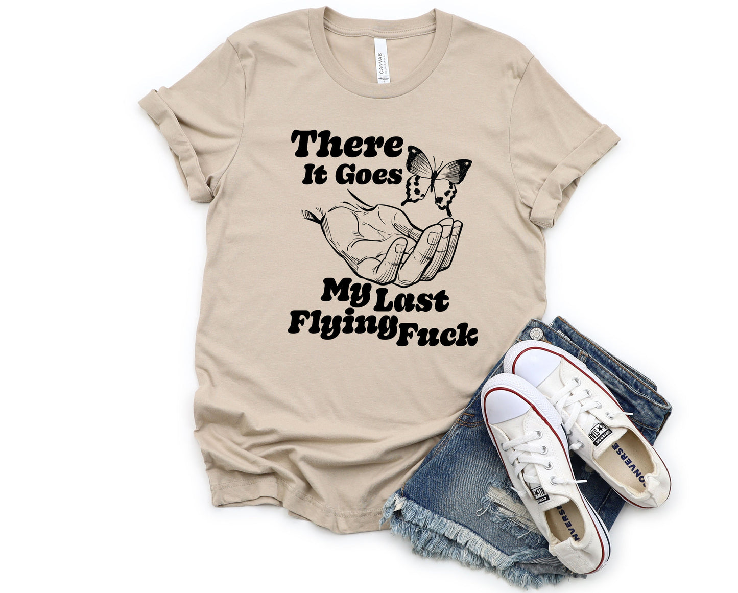 Wholesale There it Goes Graphic Tee - Tan