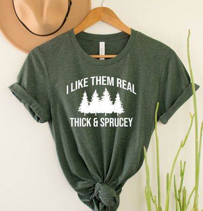Wholesale Thick & Sprucey Graphic Tee - Heathered Forest