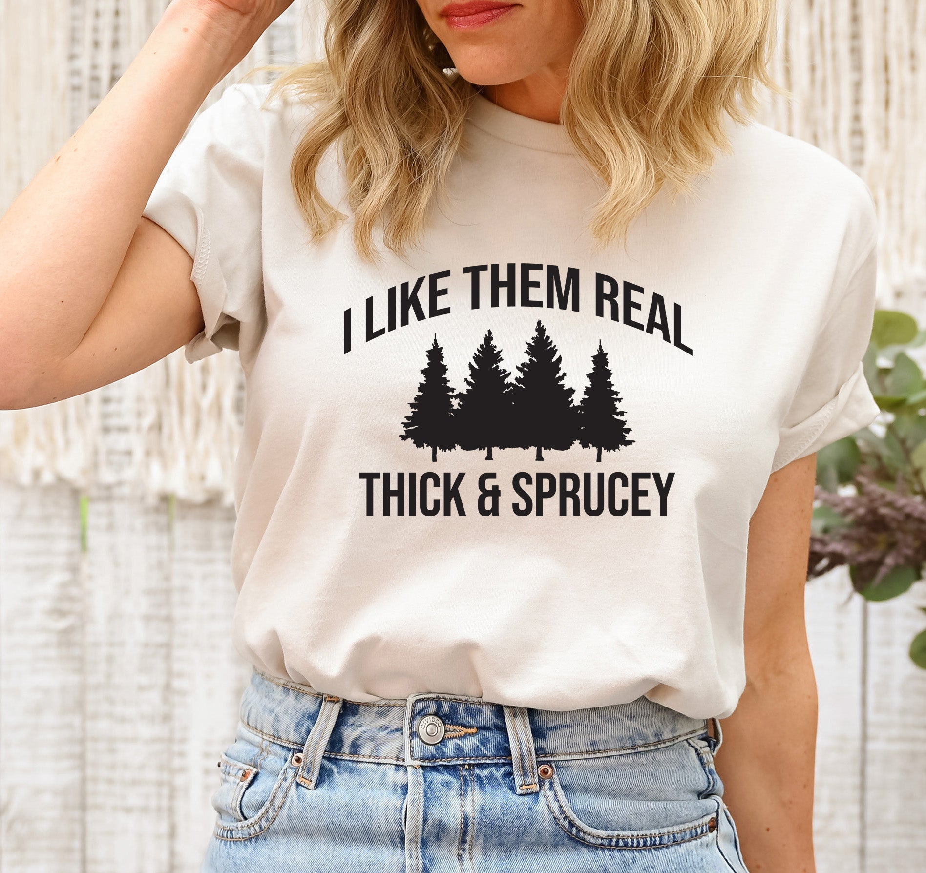 Wholesale Thick & Sprucey Graphic Tee - Heathered Sand