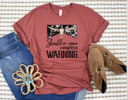 Wholesale Warning Label Graphic Tee - Heather Sand