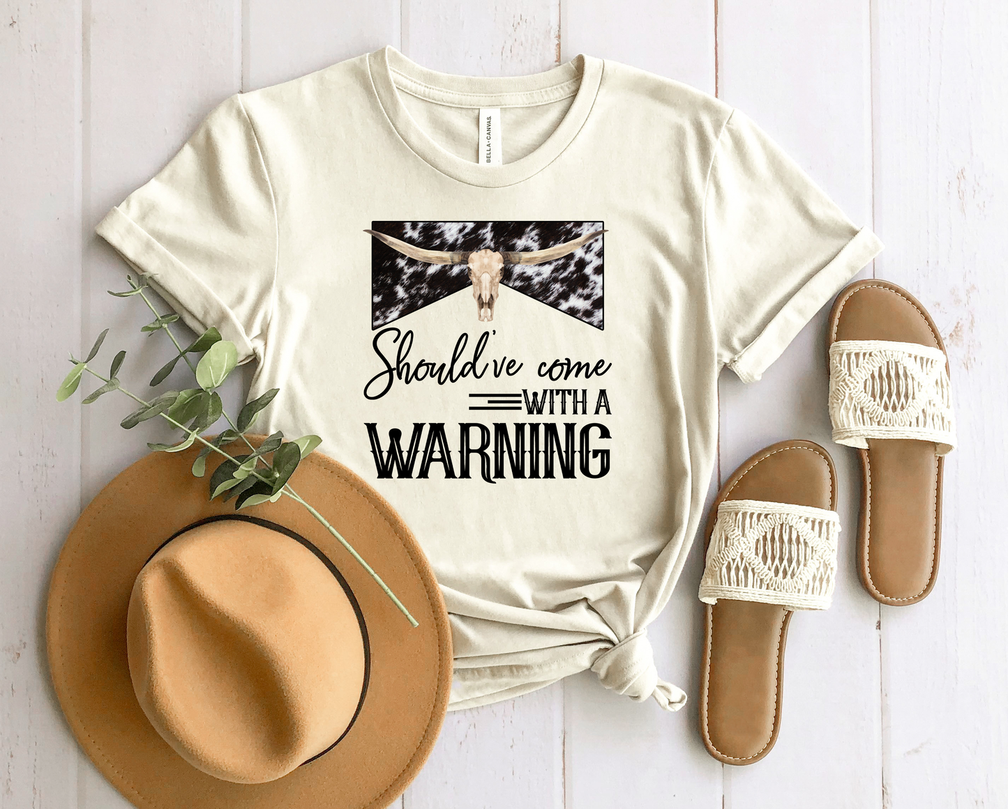 Wholesale Warning Label Graphic Tee - Heather Clay
