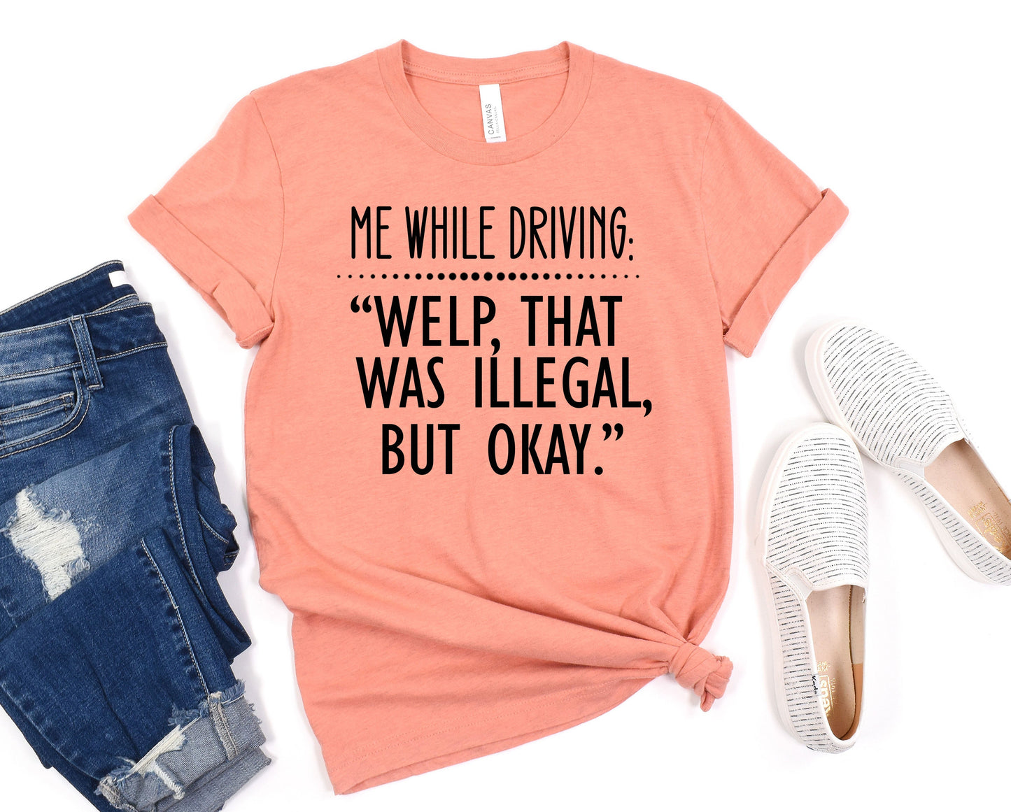 Wholesale Welp That Was Illegal Graphic Tee - Heather Sunset