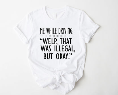 Wholesale Welp That Was Illegal Graphic Tee - Red