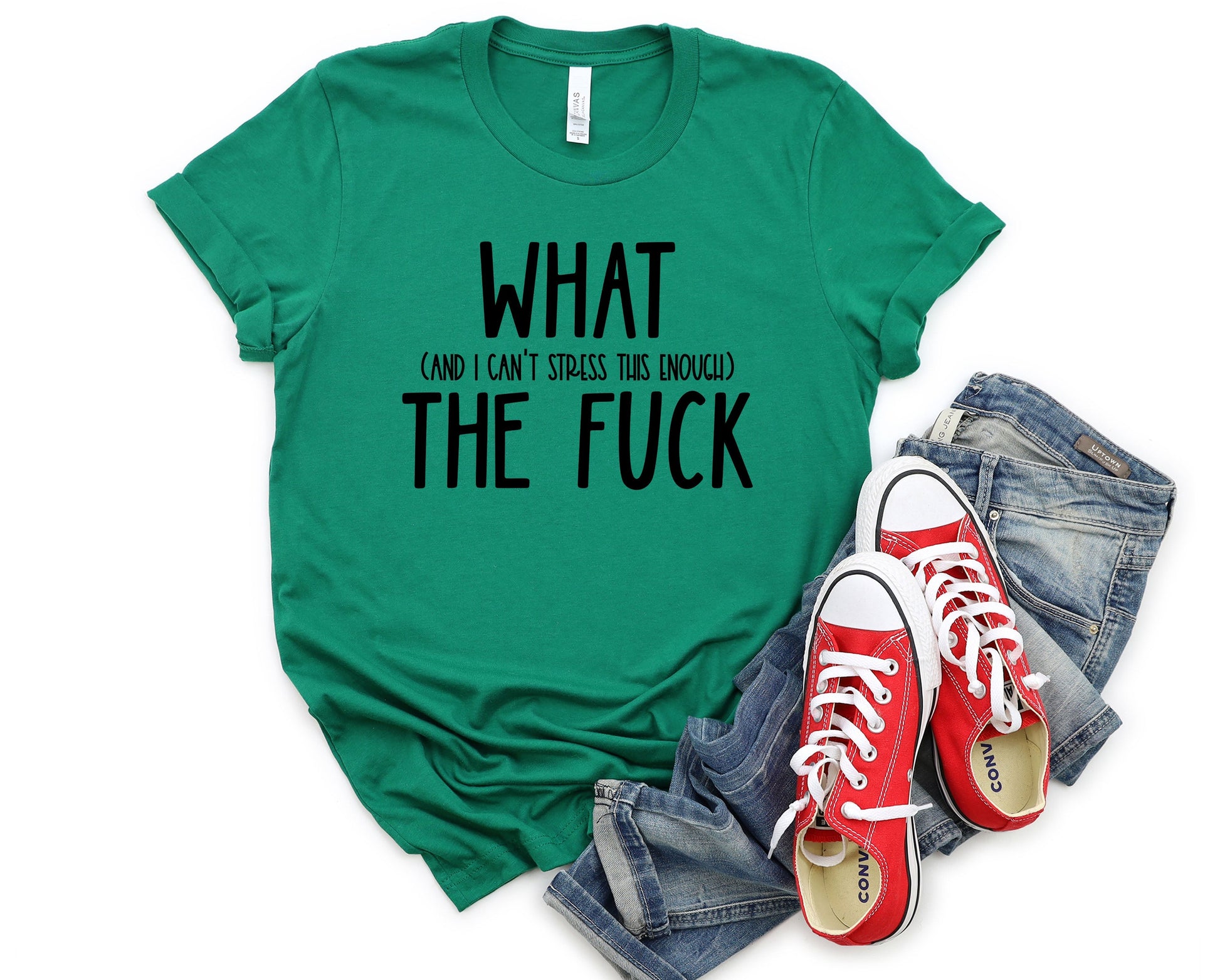 Wholesale What the Graphic Tee - Yellow