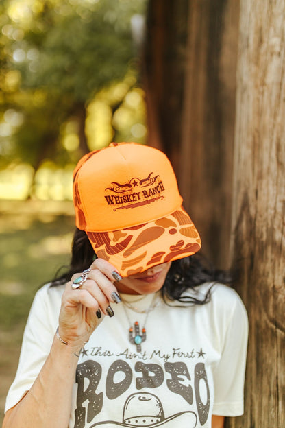 Whiskey Ranch Trucker HatNeon Camo