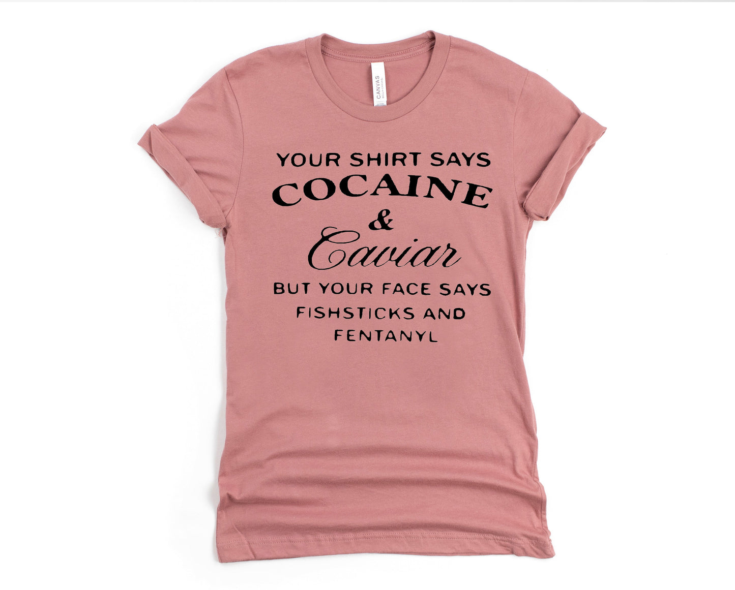 Wholesale Your Face Says Fishsticks Graphic Tee - Mauve